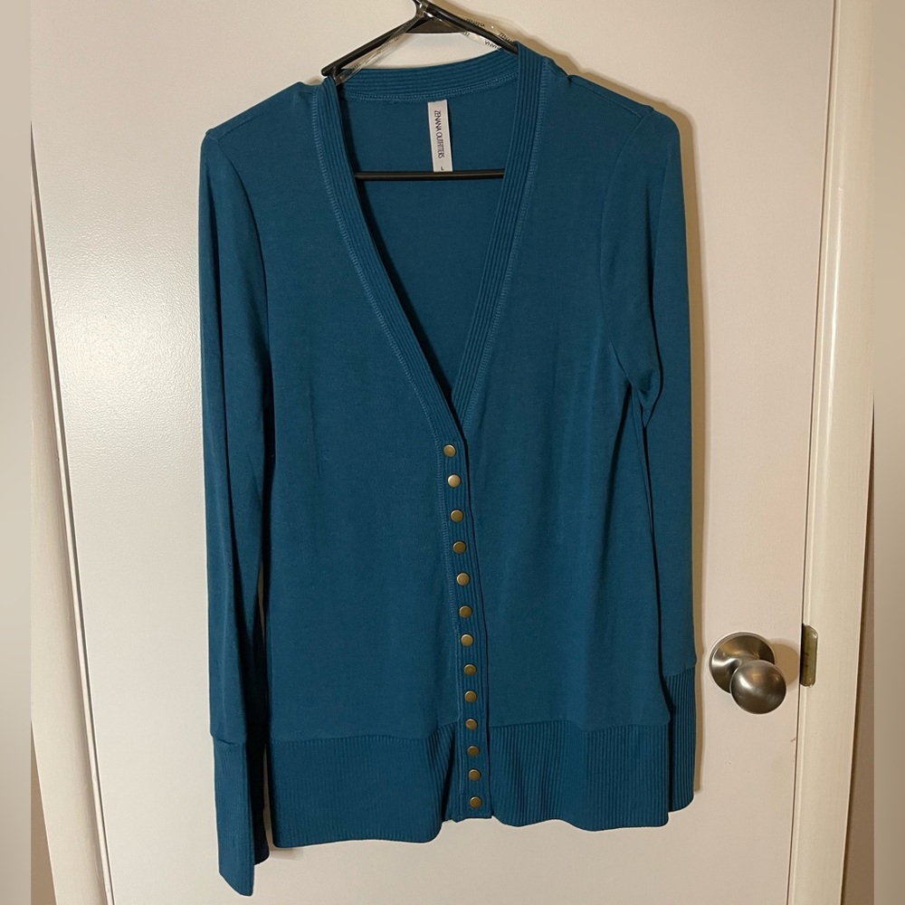 Women’s blue button cardigan. Women’s size large